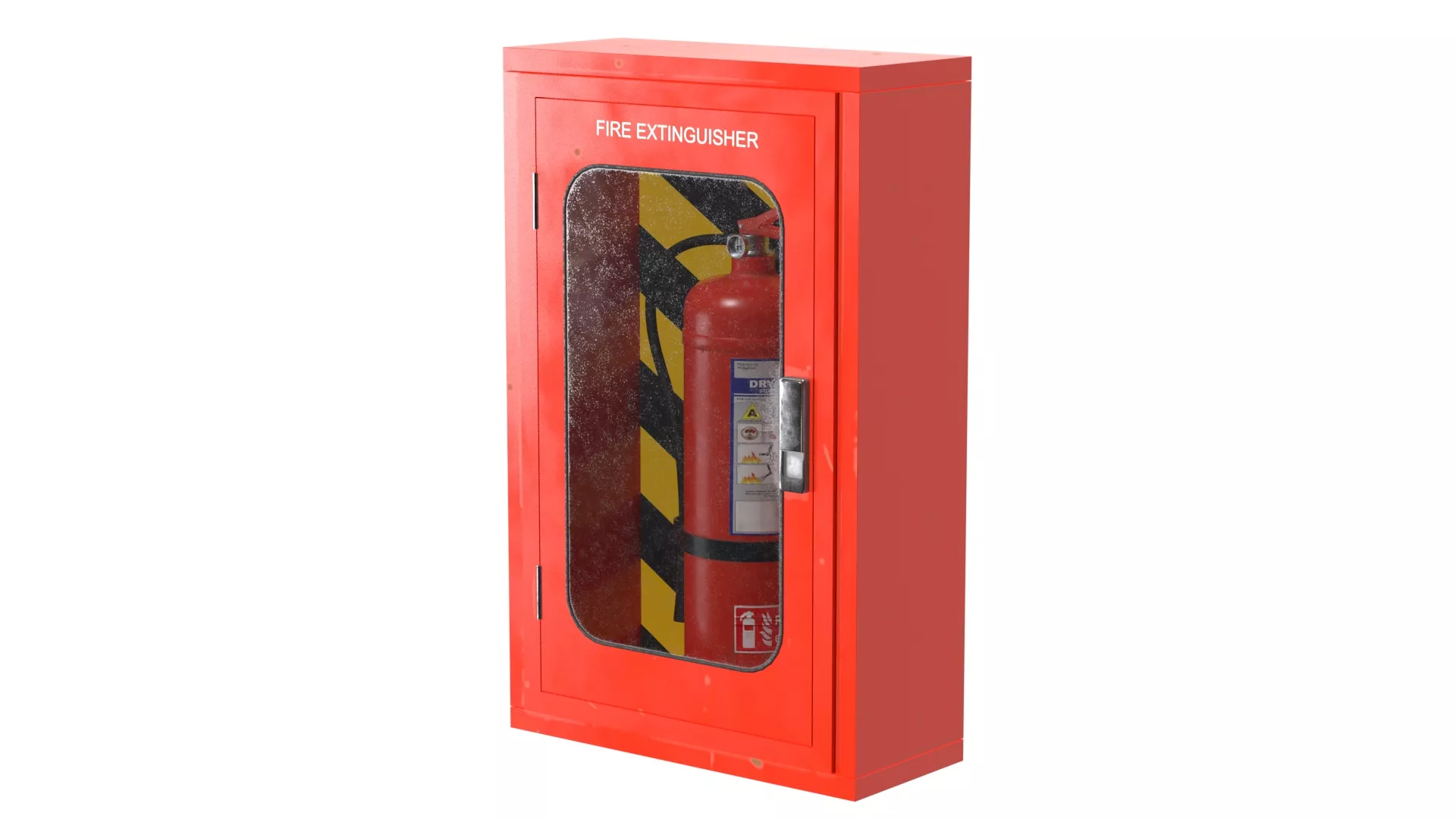 Fire Extinguisher with Box Low-poly 3D model