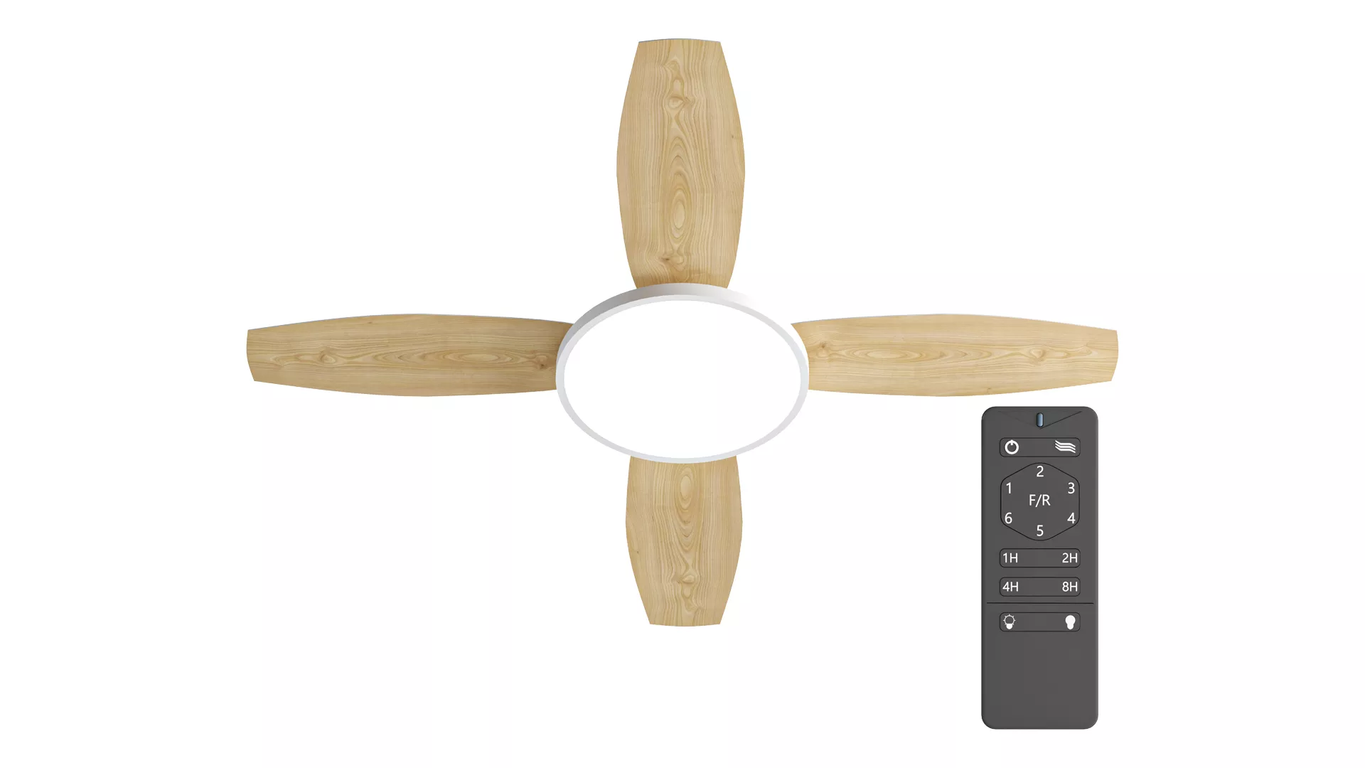 Flush Mount Ceiling Fan with LED Light and Remote 3D model
