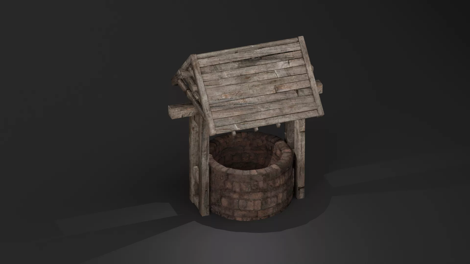 Medieval-style water well Free low-poly 3D model