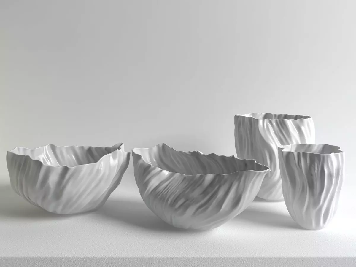 Adelaide three ceramic vases 3D model_0