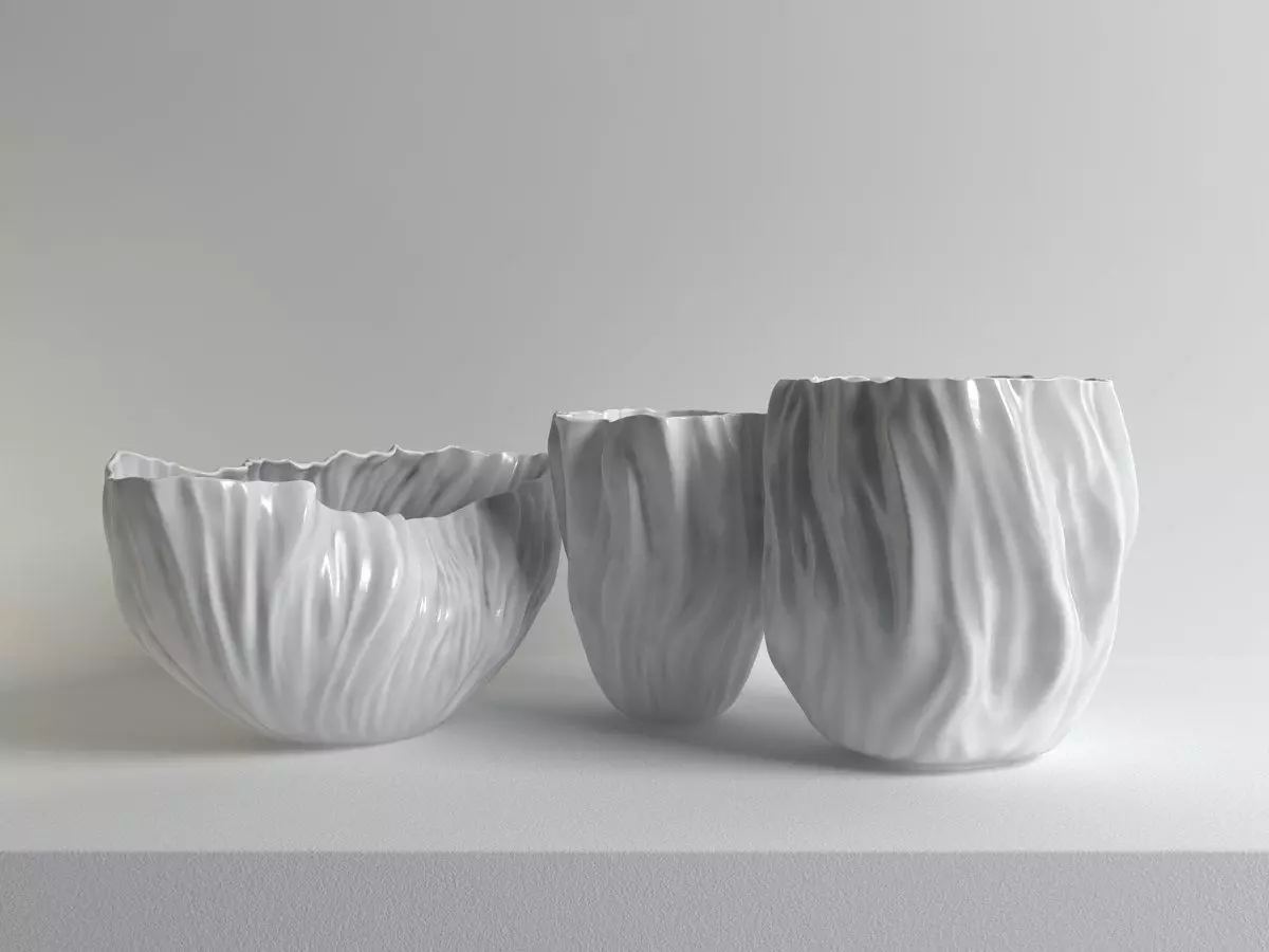 Adelaide three ceramic vases 3D model_3