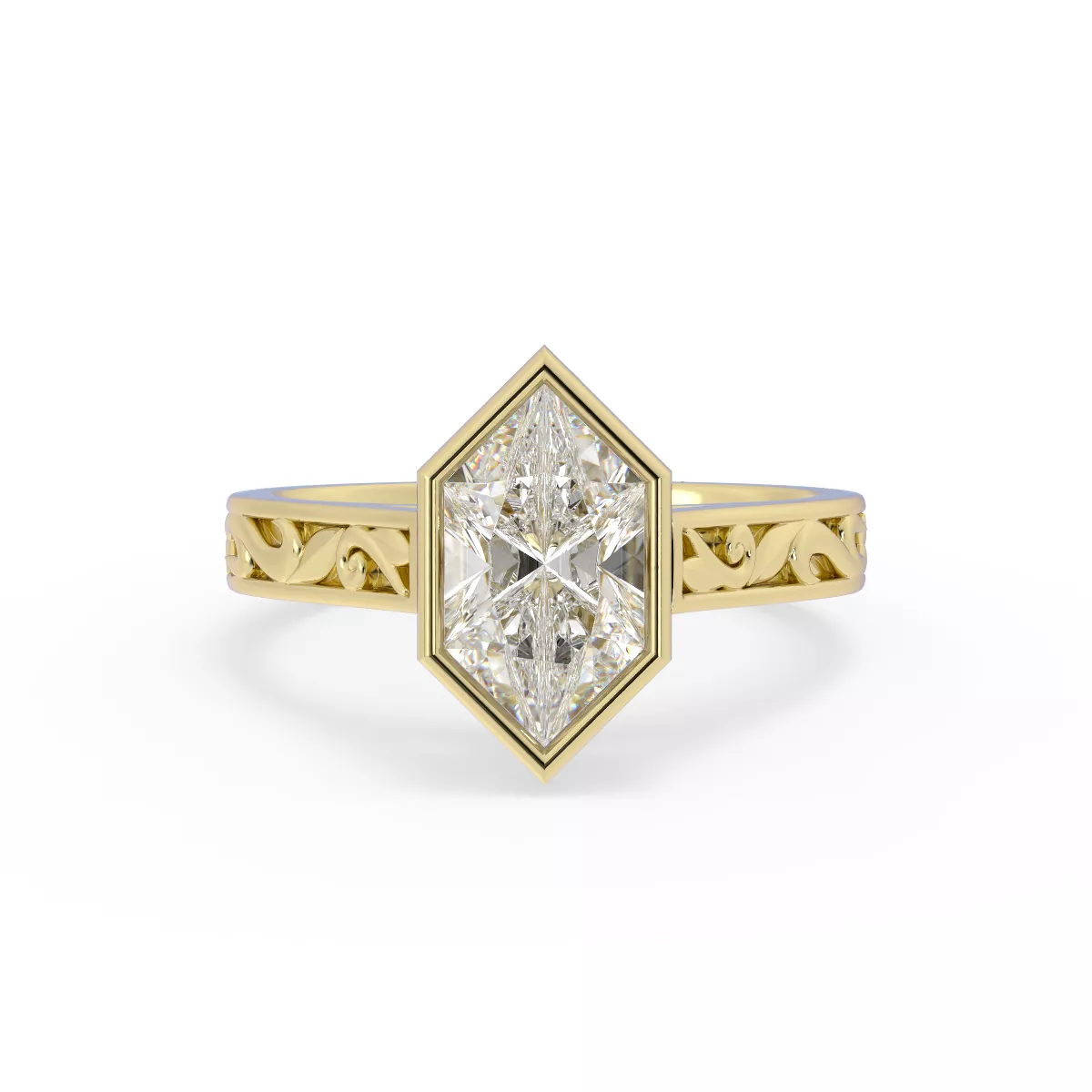 Dutch Marquise Solitaire with Sculpted Band 3D print model