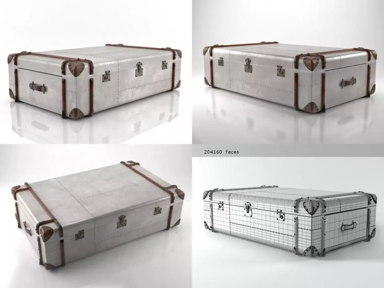 Metal Trunk Table 3D model_5