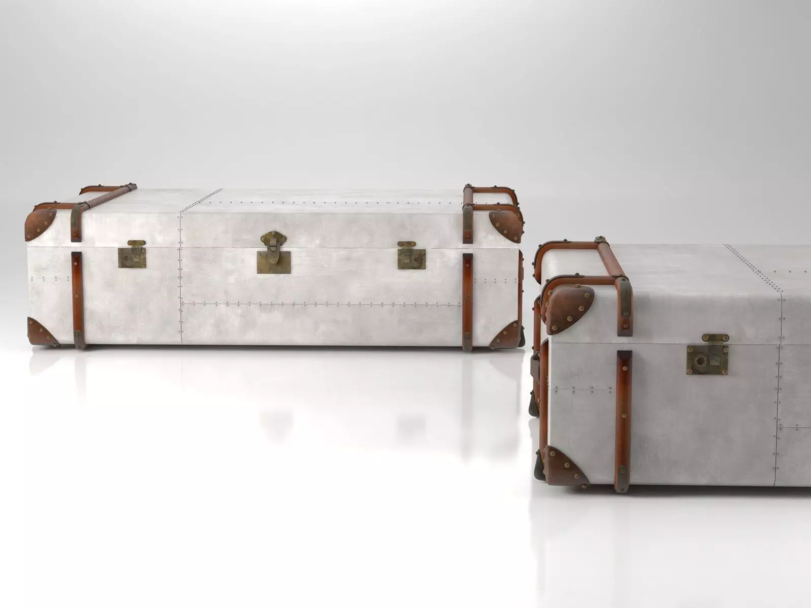 Metal Trunk Table 3D model_4