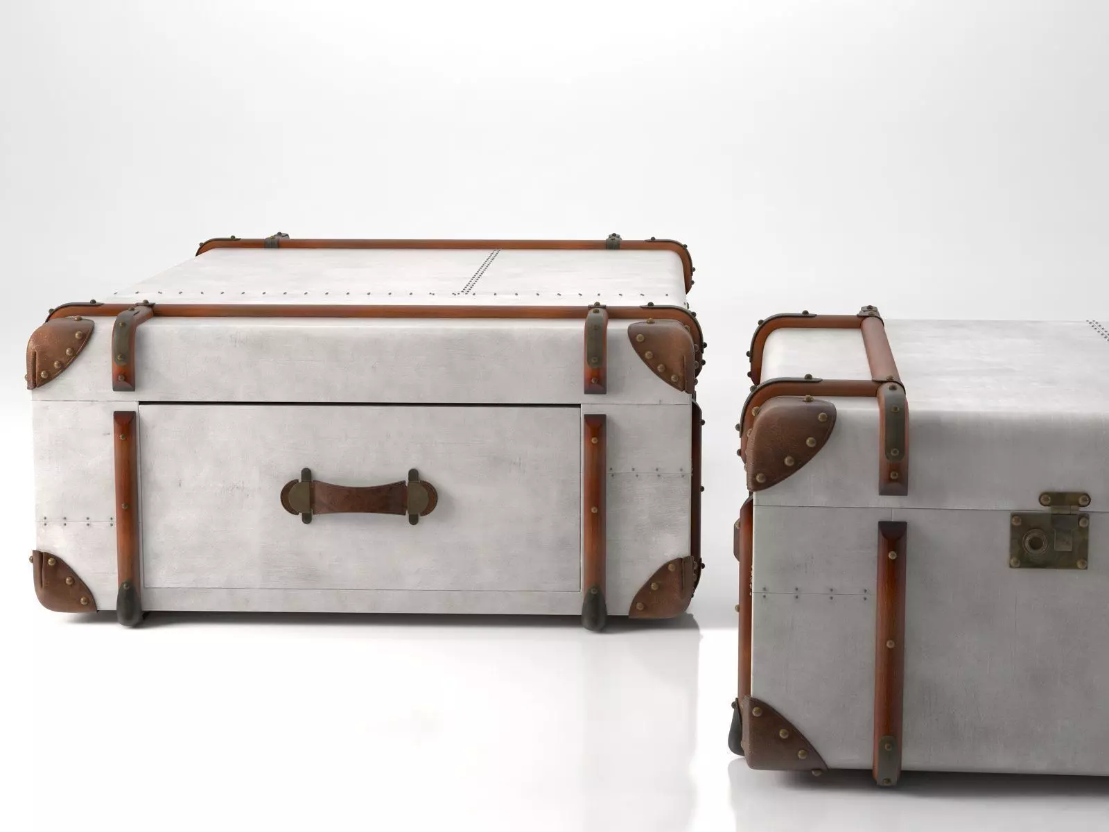 Metal Trunk Table 3D model_2