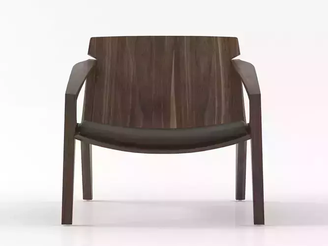 Linna lounge chair in wood and leather