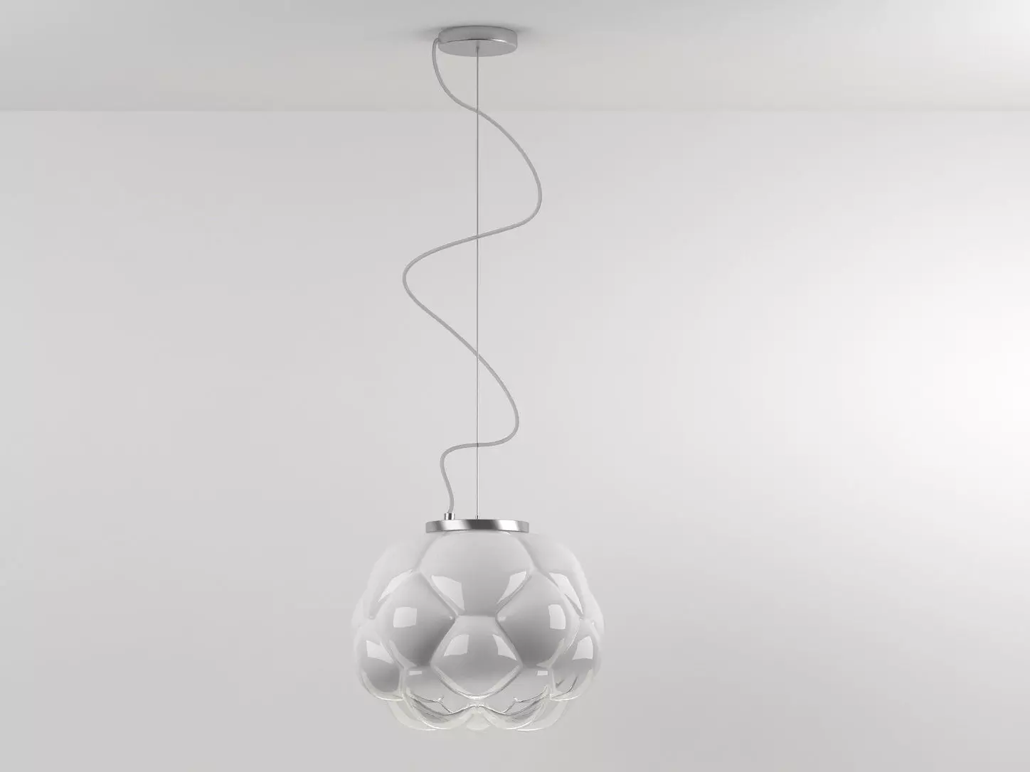 Cloudy pendant light with shade 3D model_2
