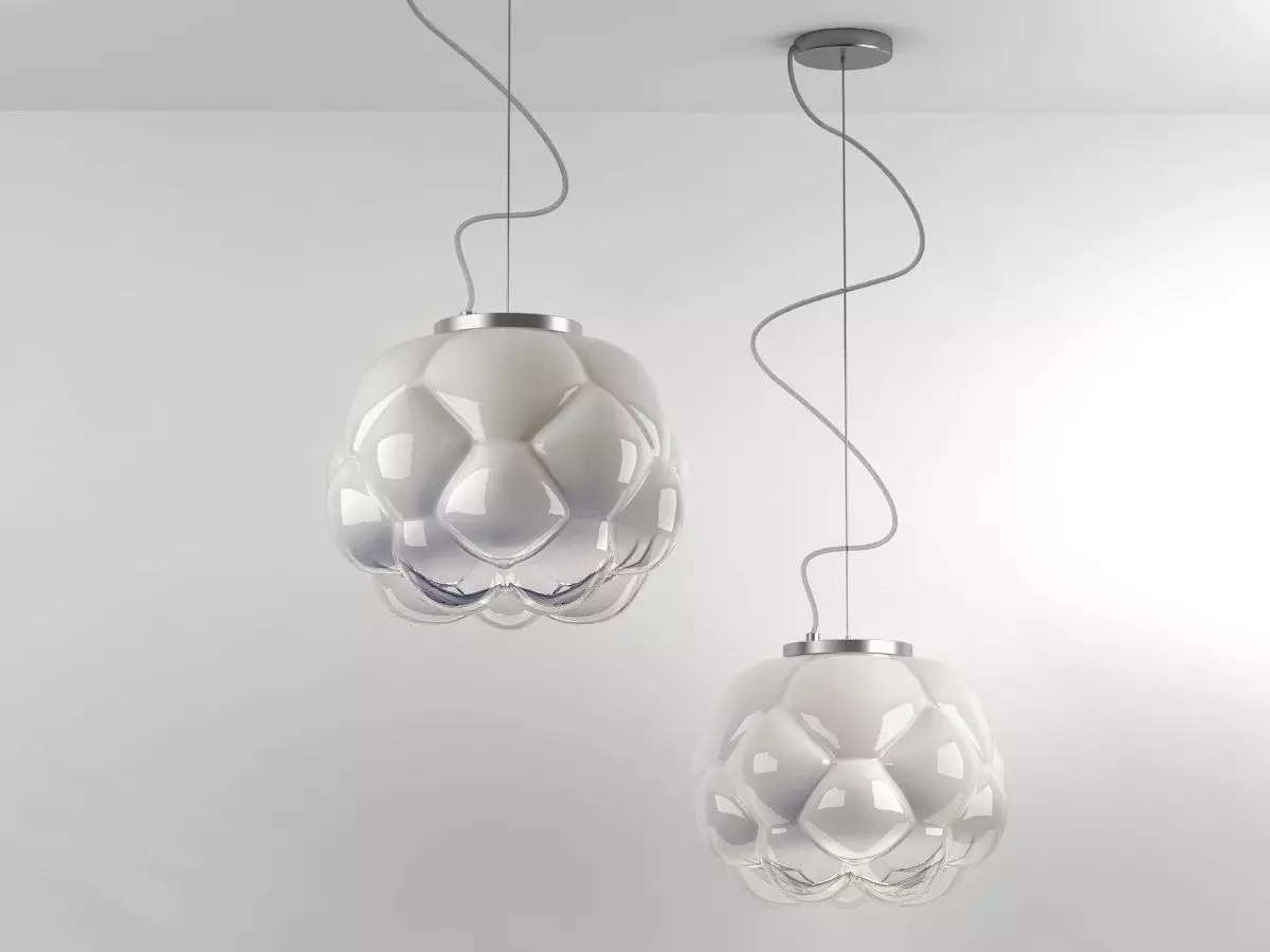 Cloudy pendant light with shade 3D model_1