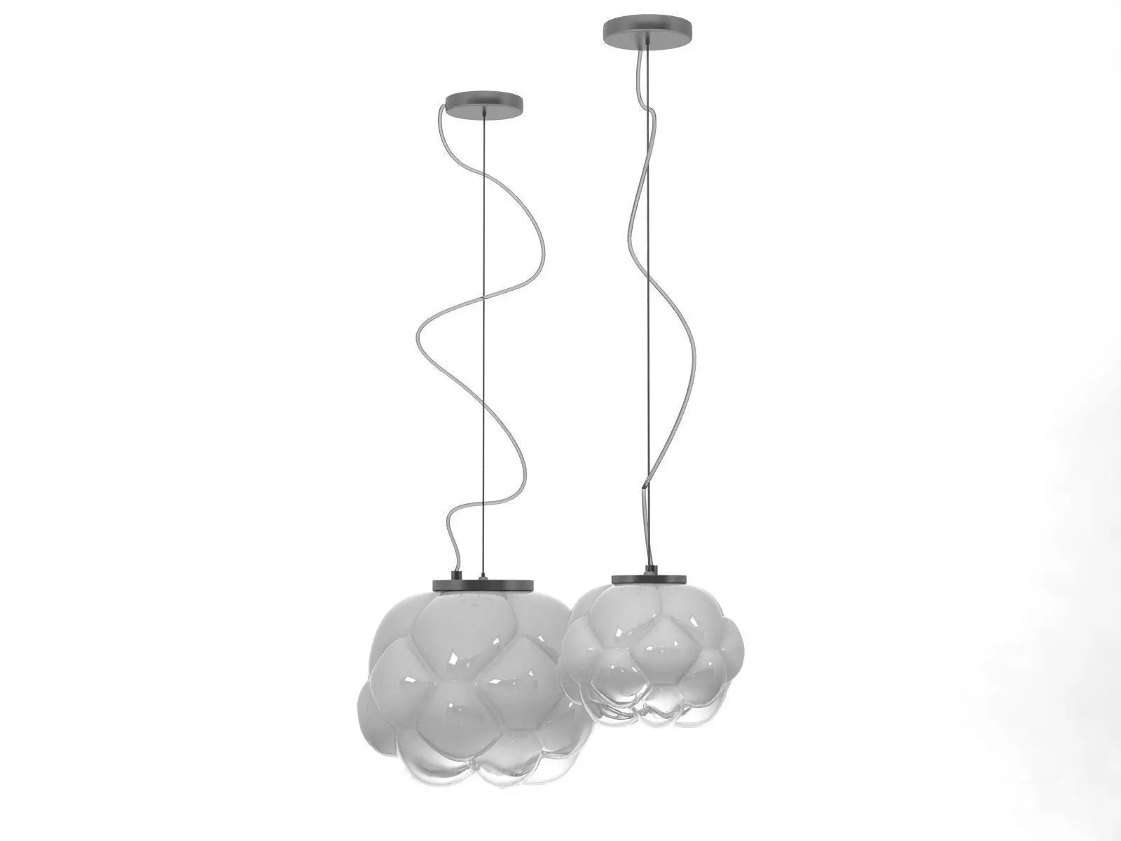 Cloudy pendant light with shade 3D model_4