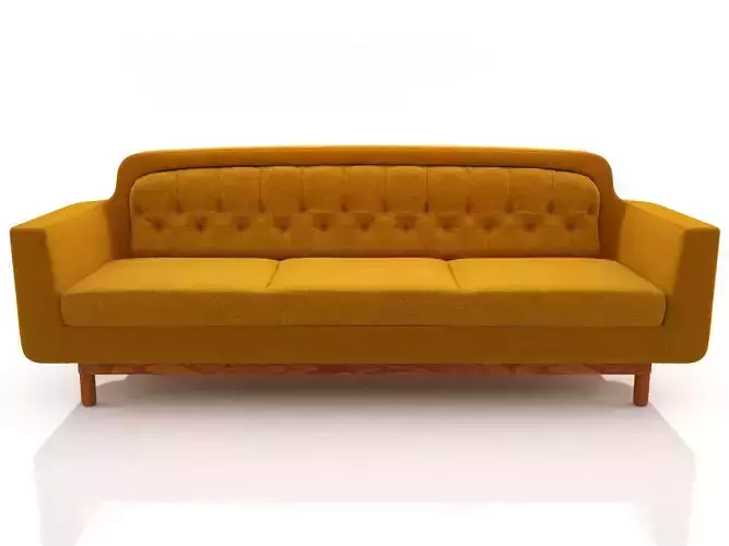 Onkel seater sofa in mustard 3D model