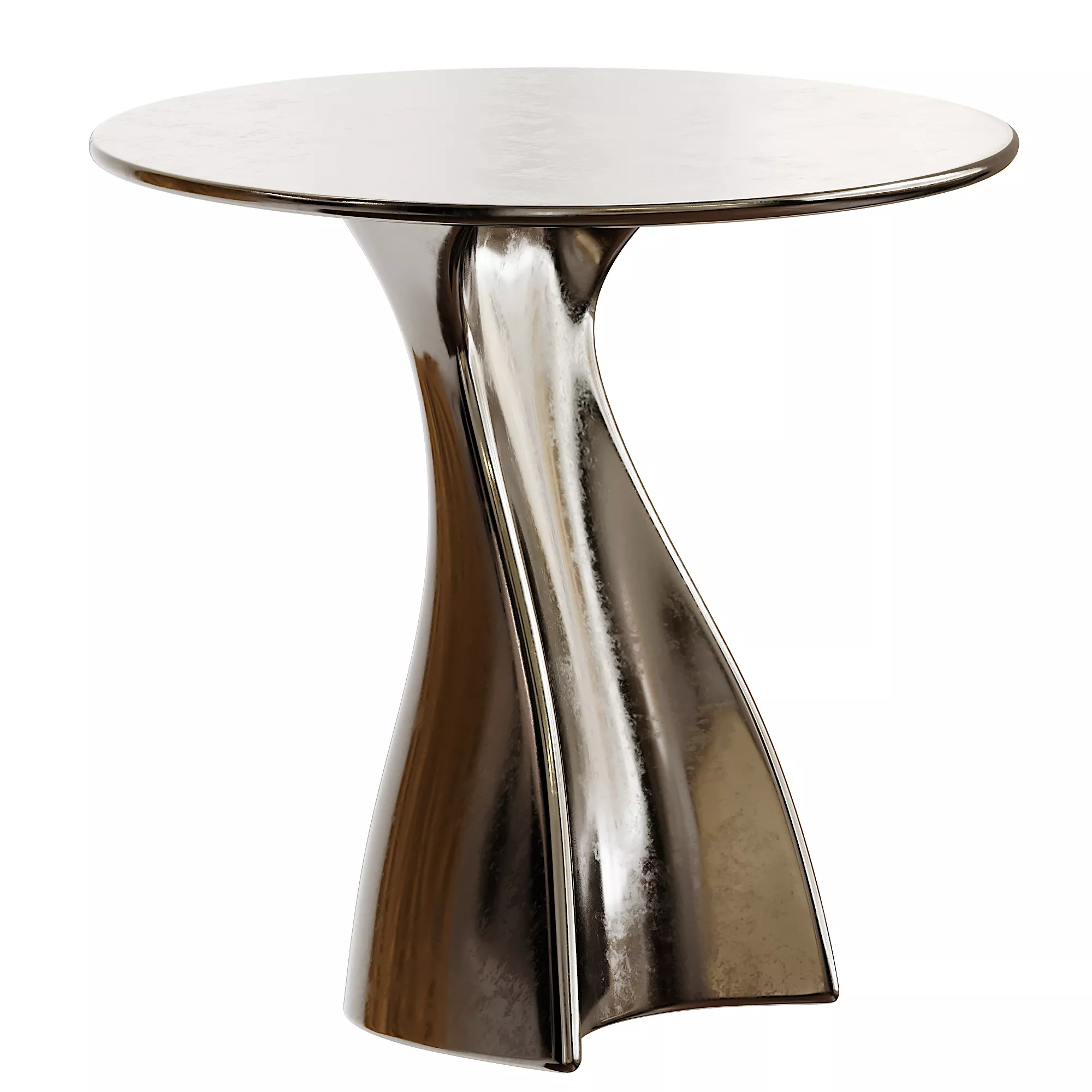 Minimalistic Brass Metall Side Table 3D model