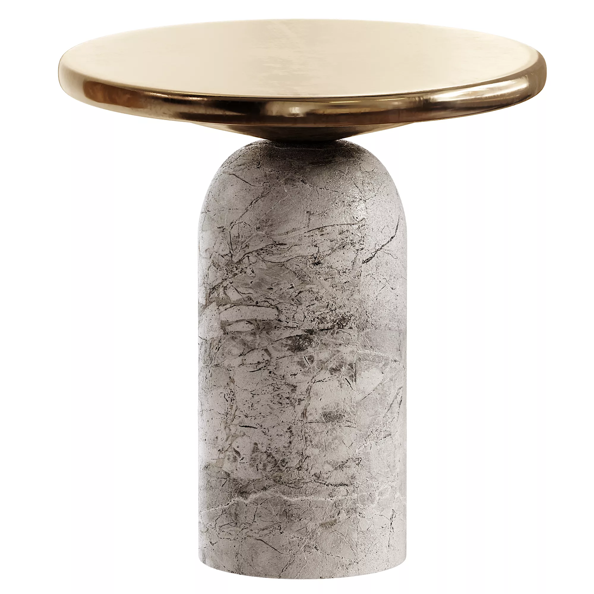 Modern Marble and Golden Side Table 3D model