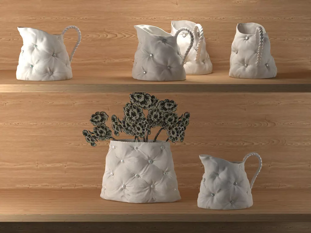 SG Padded Vases 3D model_7