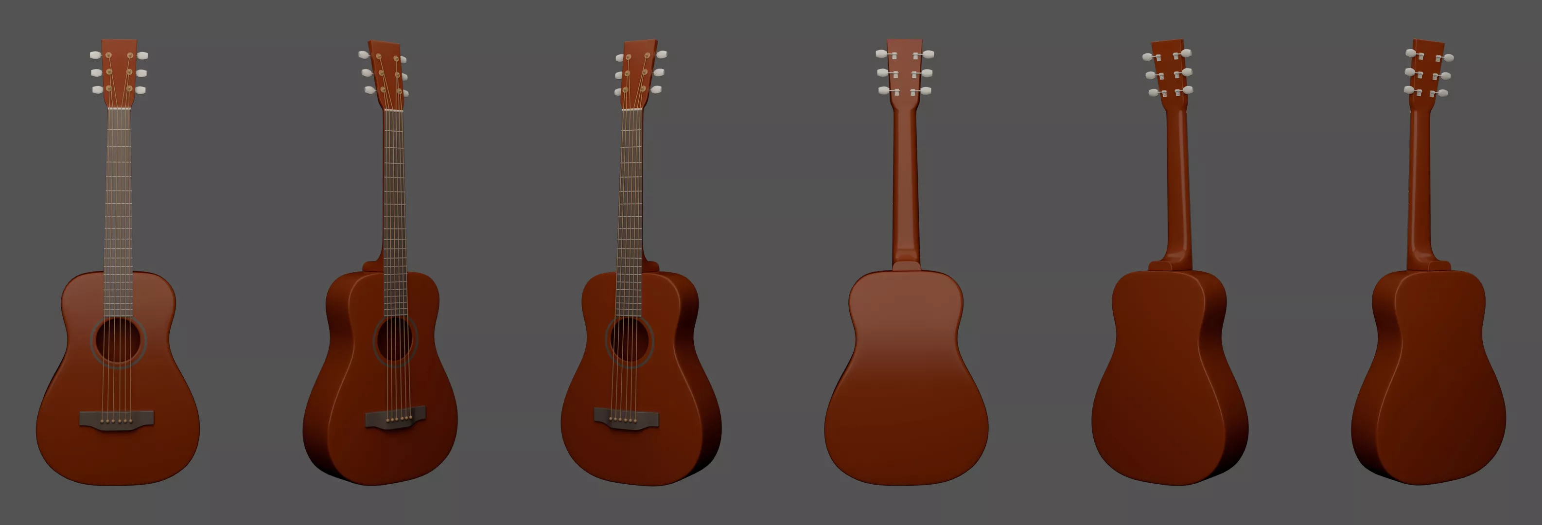 High Quality Acoustic Guitar 3D Model Low-poly 3D model