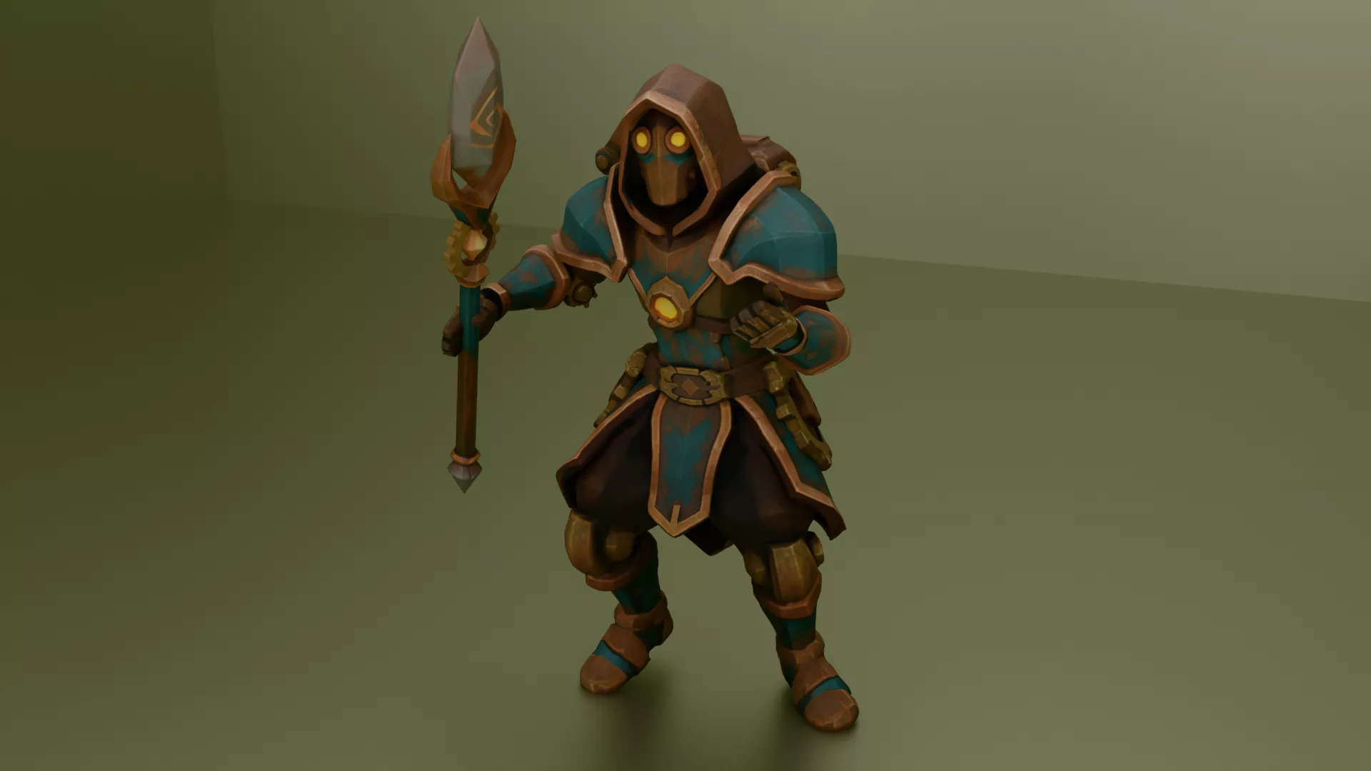 Steampunk Alchemist - Game-Ready Rigged Character Low-poly 3D model