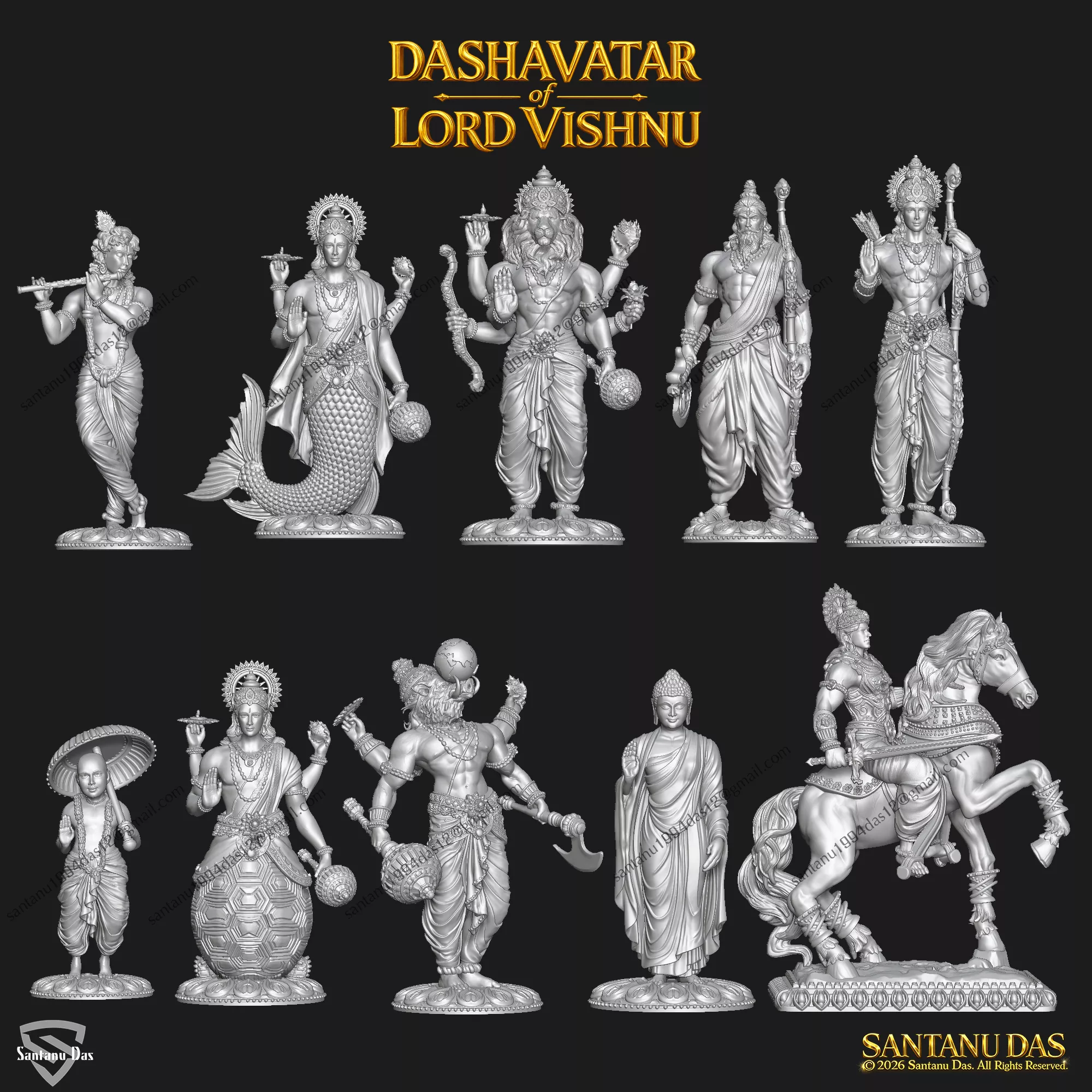 Dashavatar Set of 10 Models 3D print model
