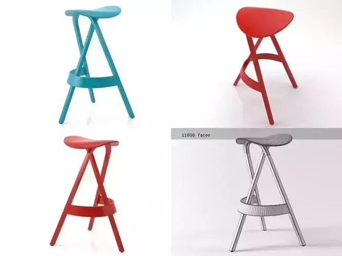 404 H pair of wooden bar stools