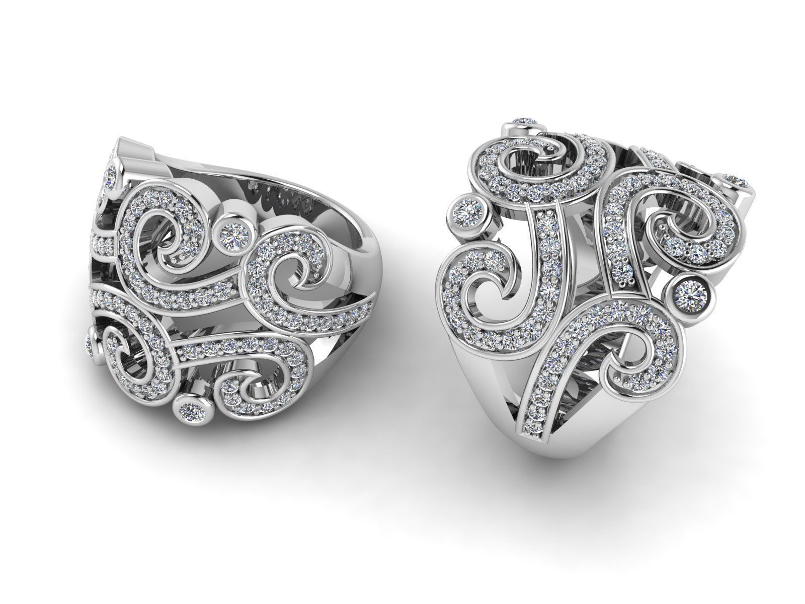 kengkod05 elegant diamond ring gold 3D print model_1