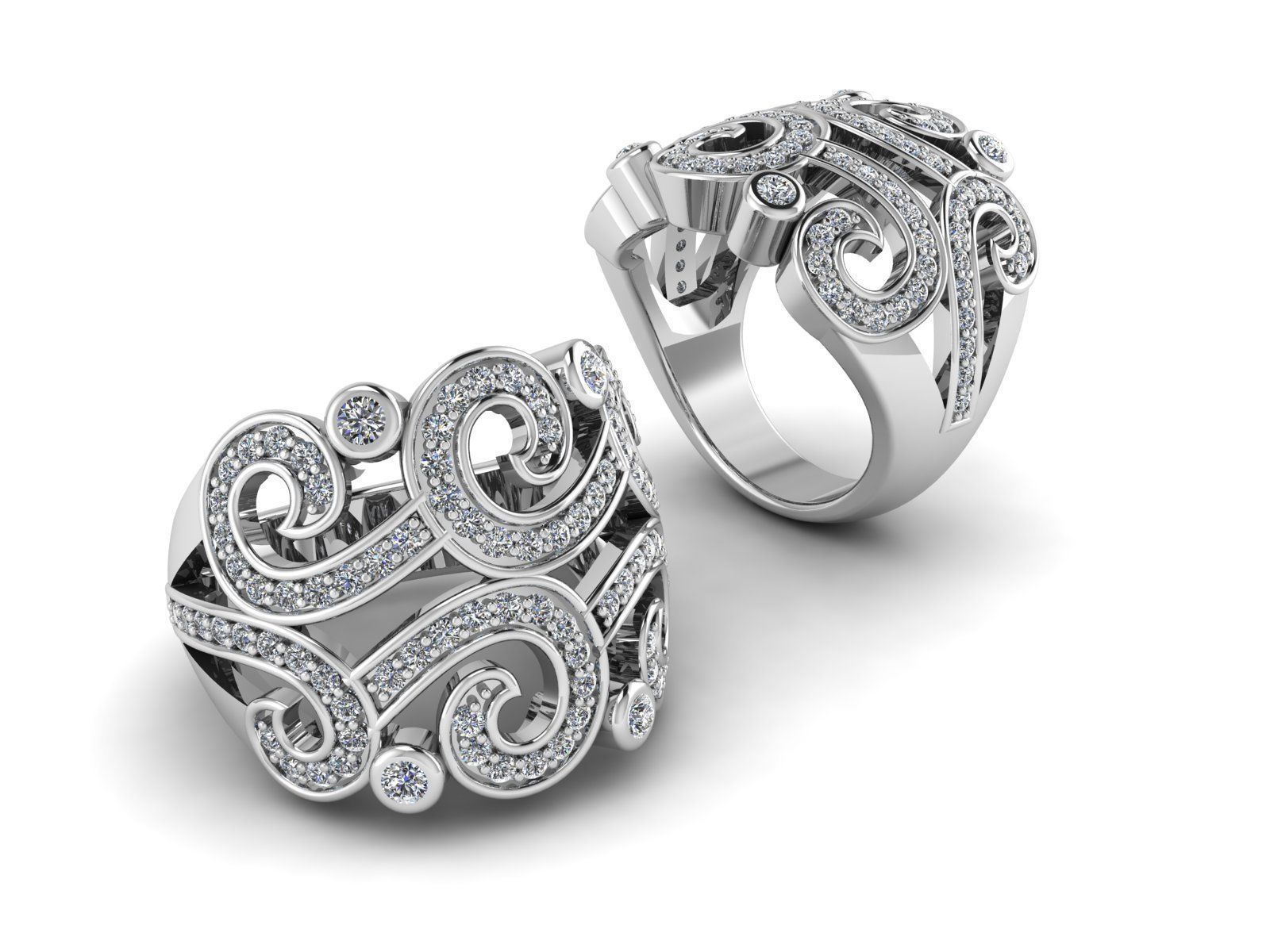 kengkod05 elegant diamond ring gold 3D print model_2