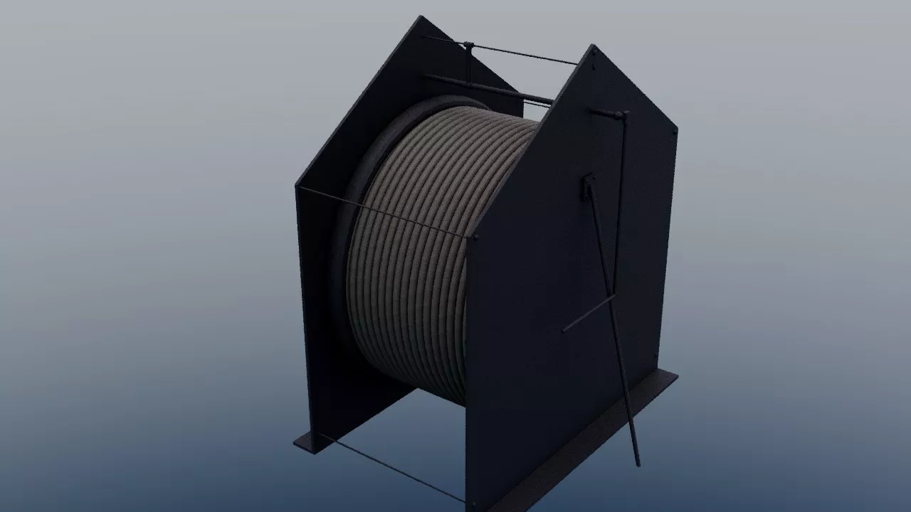 Olympic Titanic wire reel forecastle deck 3D model