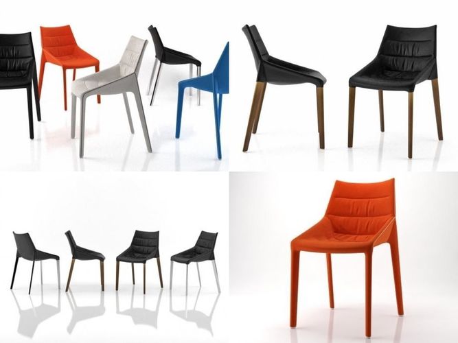 Outline modern dining chairs 3D model