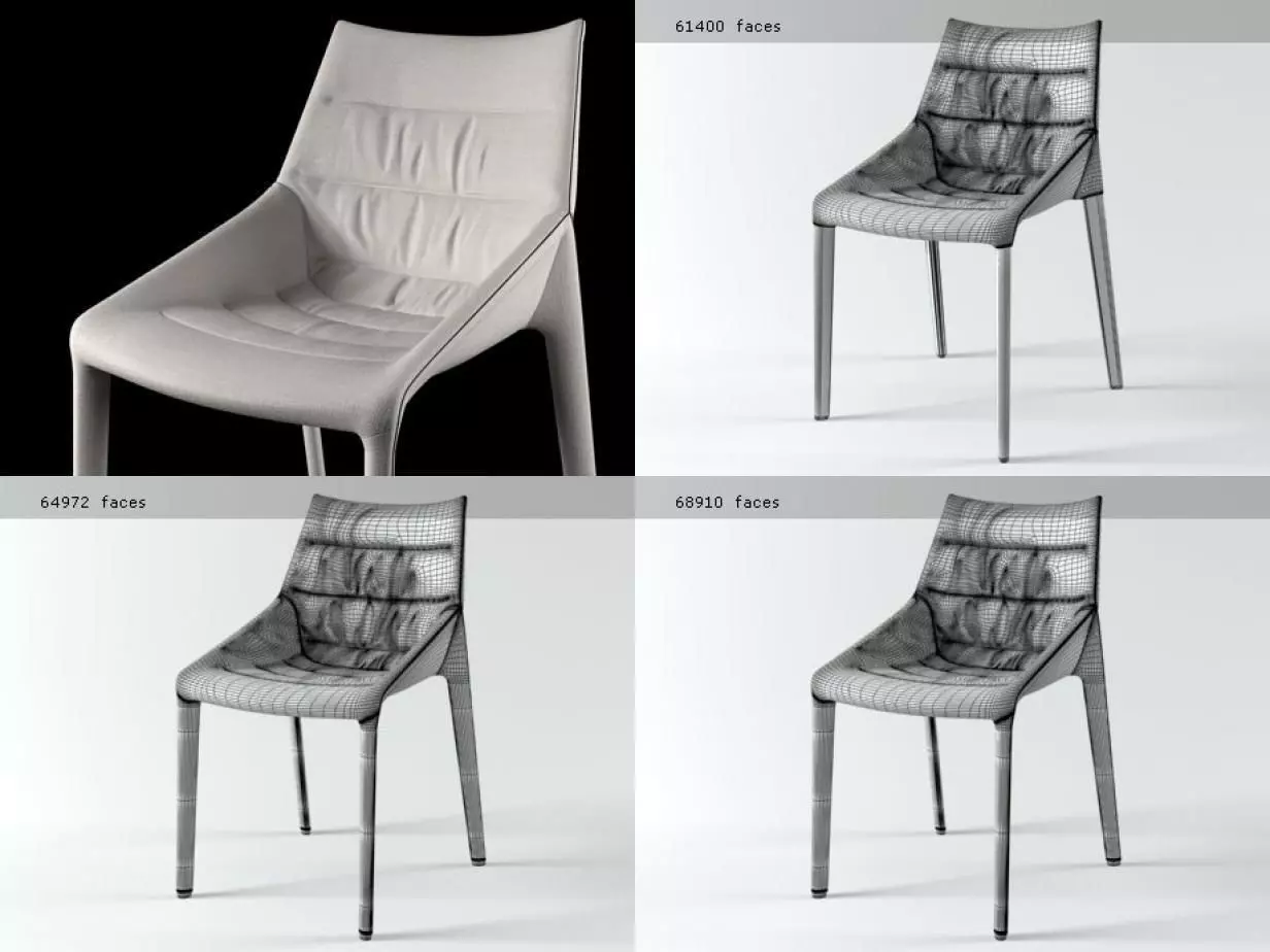 Outline modern dining chairs 3D model_2