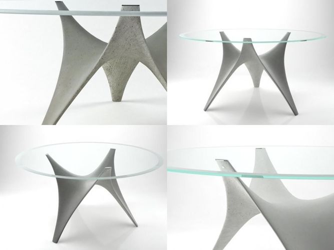 Arc table made of steel and glass 3D model