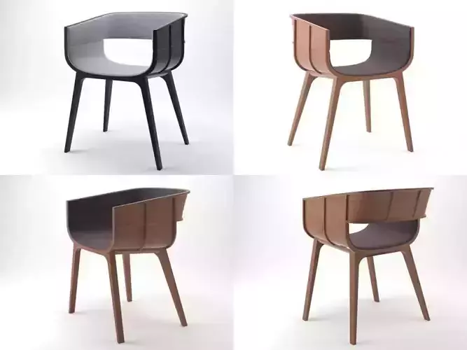 Maritime four different chairs 3D model