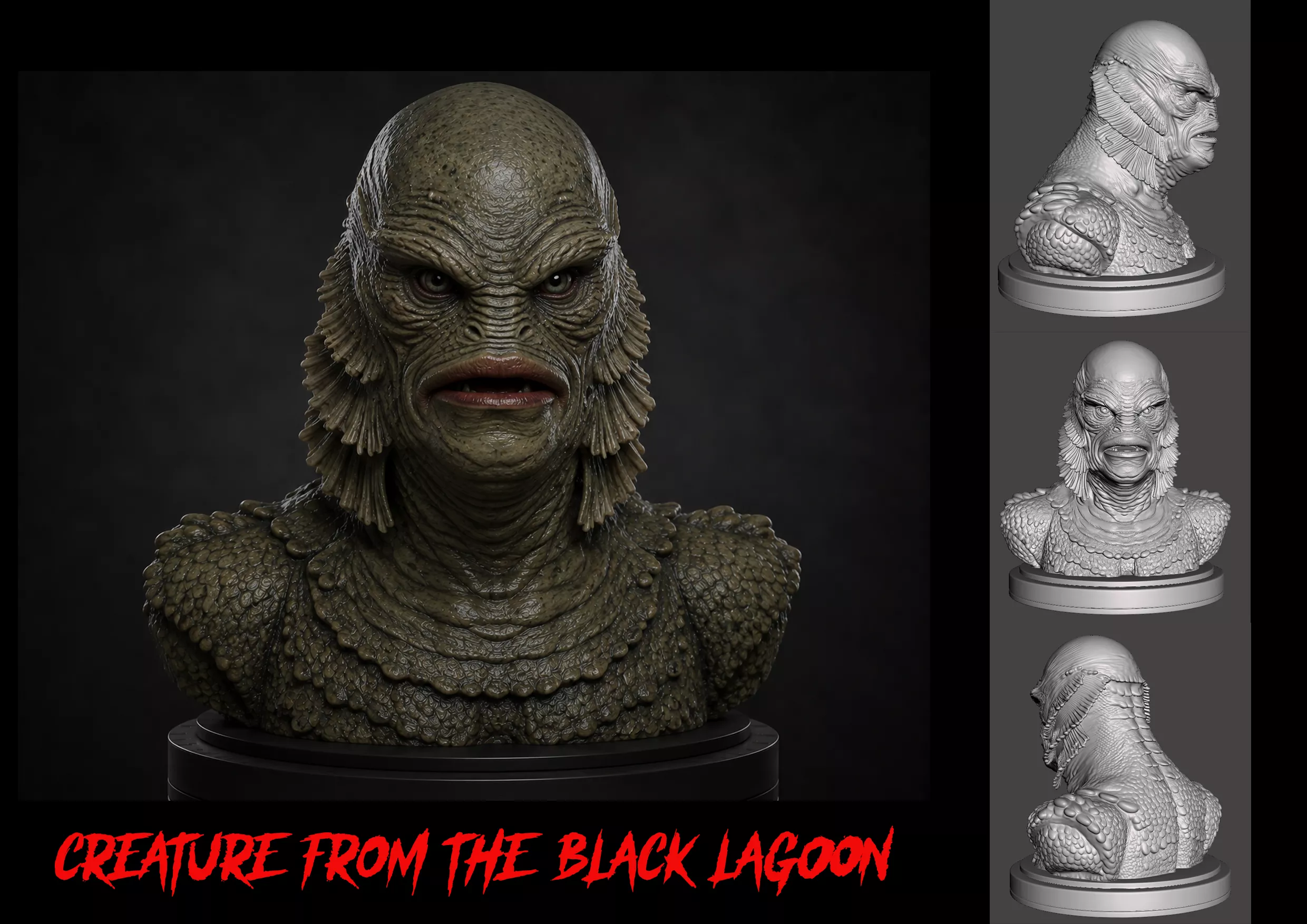 Classic Universal Monsters The Creature Bust 3D print model 3D print model