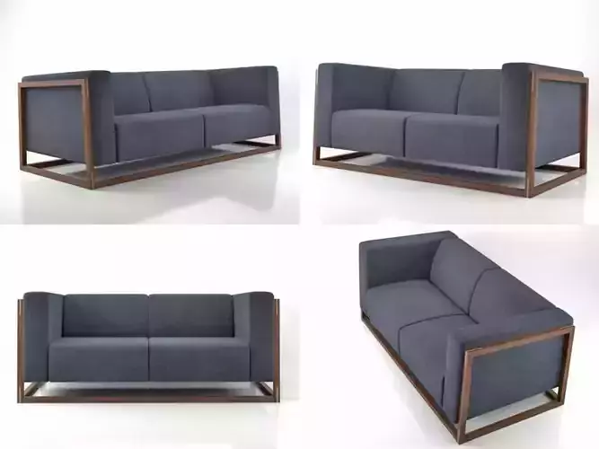 Curb four different sofas with wooden frames