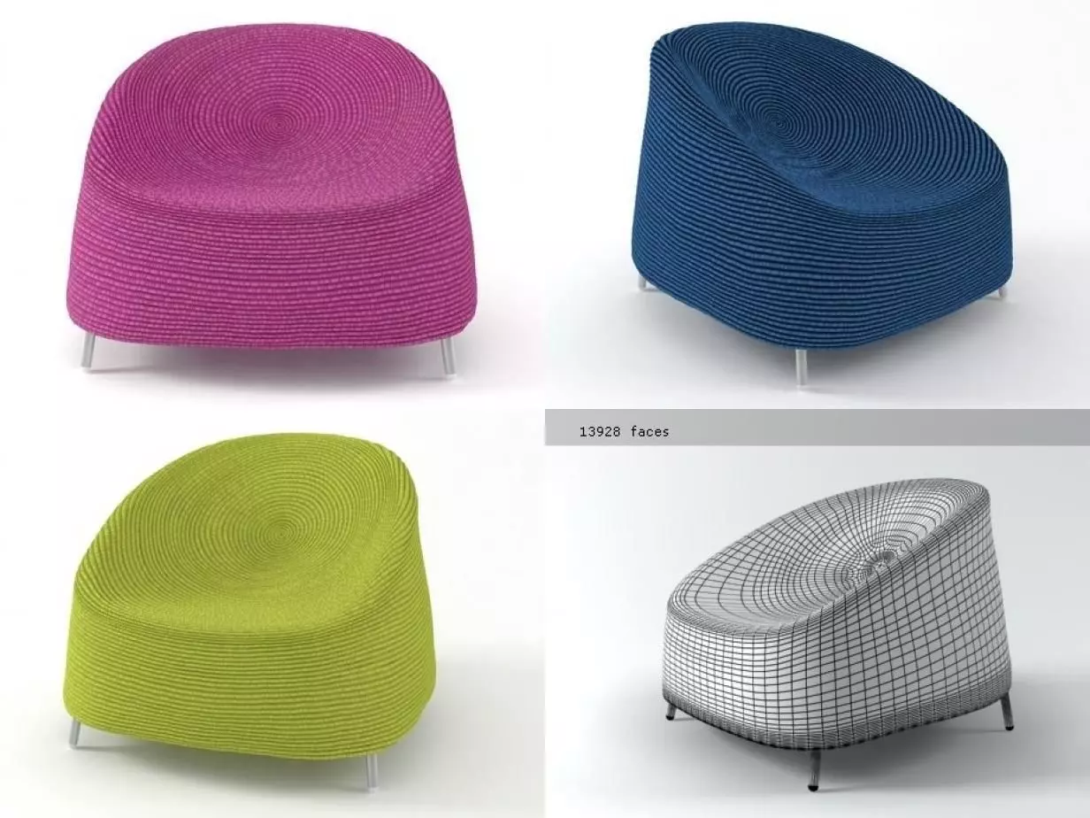 Afra lounge chair 3D model_1