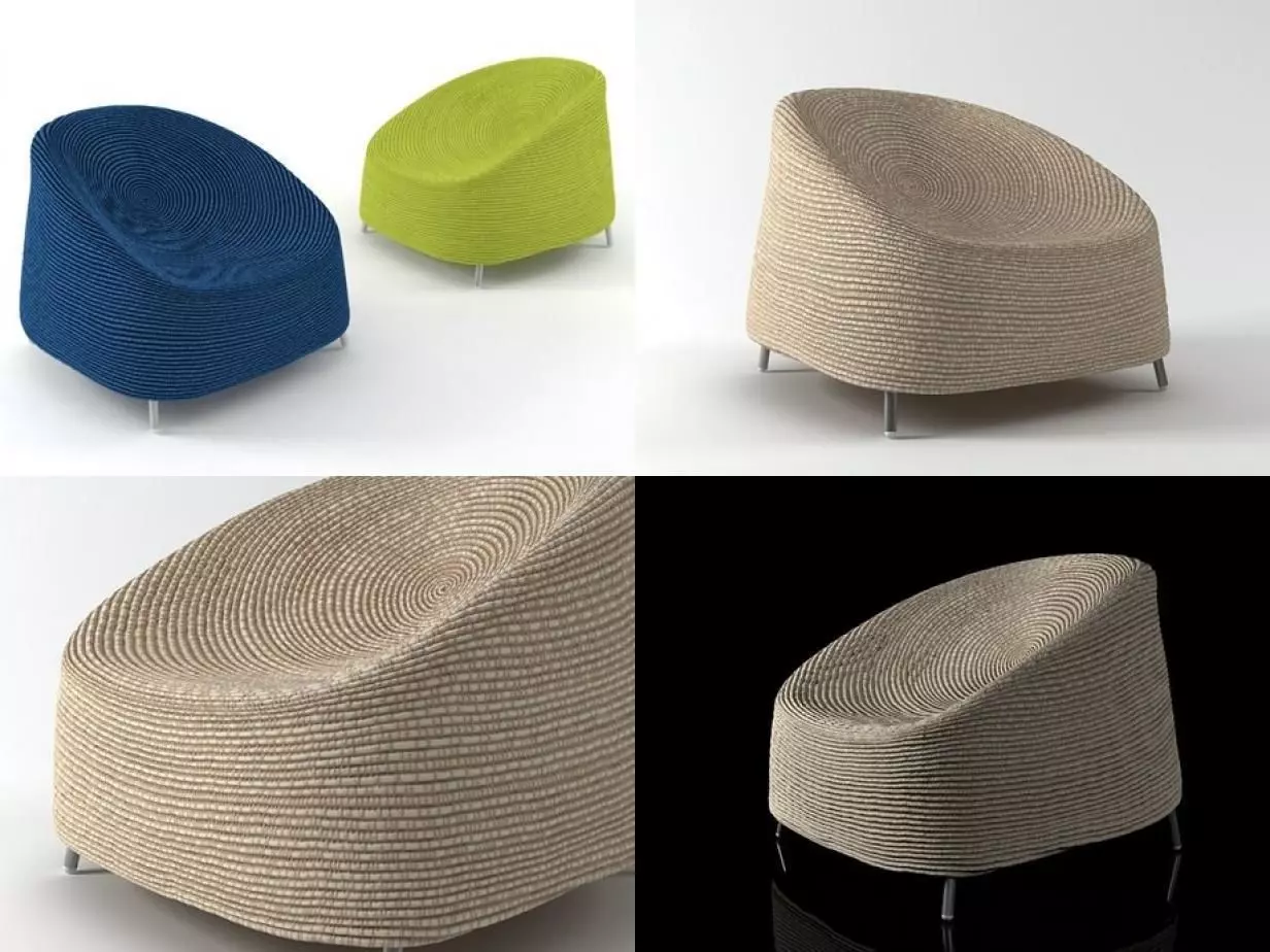 Afra lounge chair 3D model_0