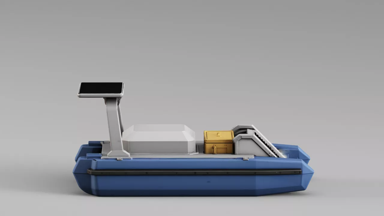 S00392 Electric Harbor Debris Catamaran 3D model