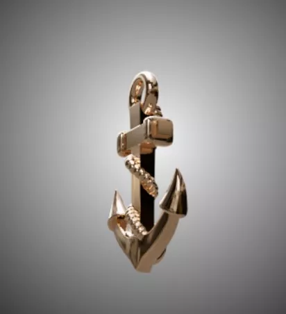 Detailed Nautical Anchor Pendant 3D Model 3D print model