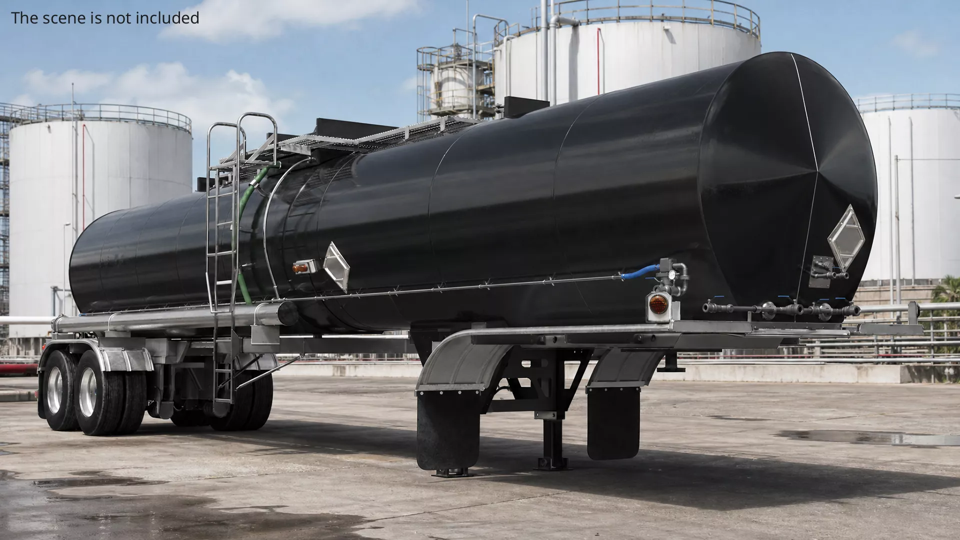 Liquid Tank Semi Trailer Rigged 3D model