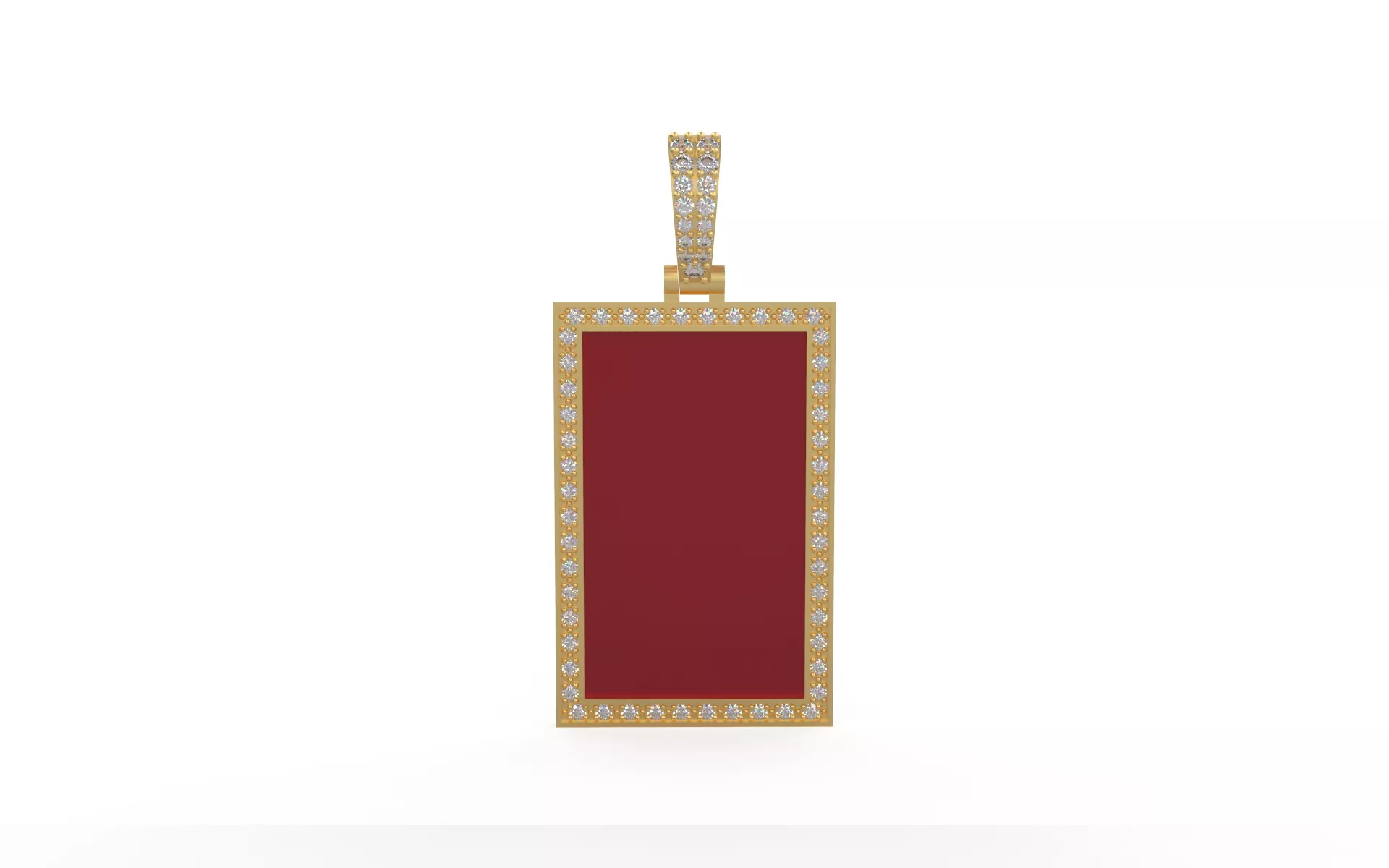 Model 1365 Rectangular Picture Frame Diamond Pendant 2 3D print model