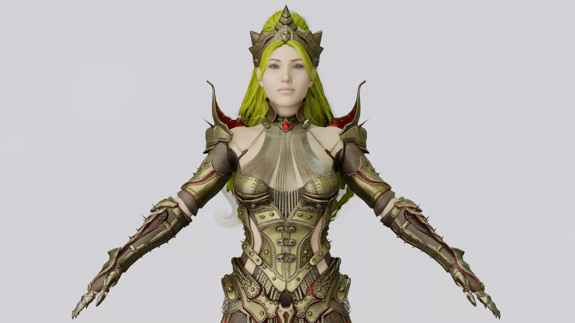 Blood Countess Warrior Queen - Rigged Low-poly 3D model