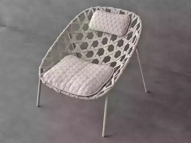 Coracle rattan lounge chair 3D model