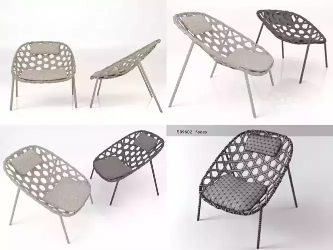 Coracle rattan lounge chair