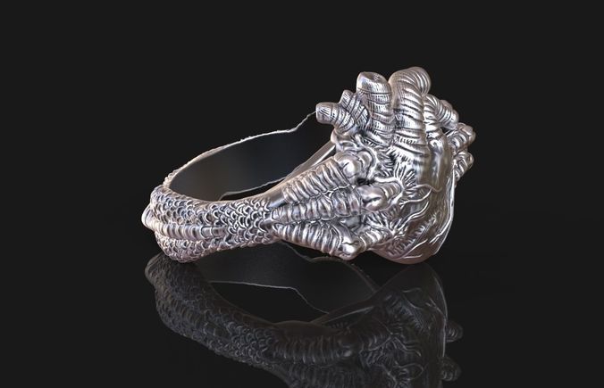 3d printable dragon heart ring 3D print model