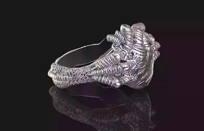 3d printable dragon heart ring 3D print model