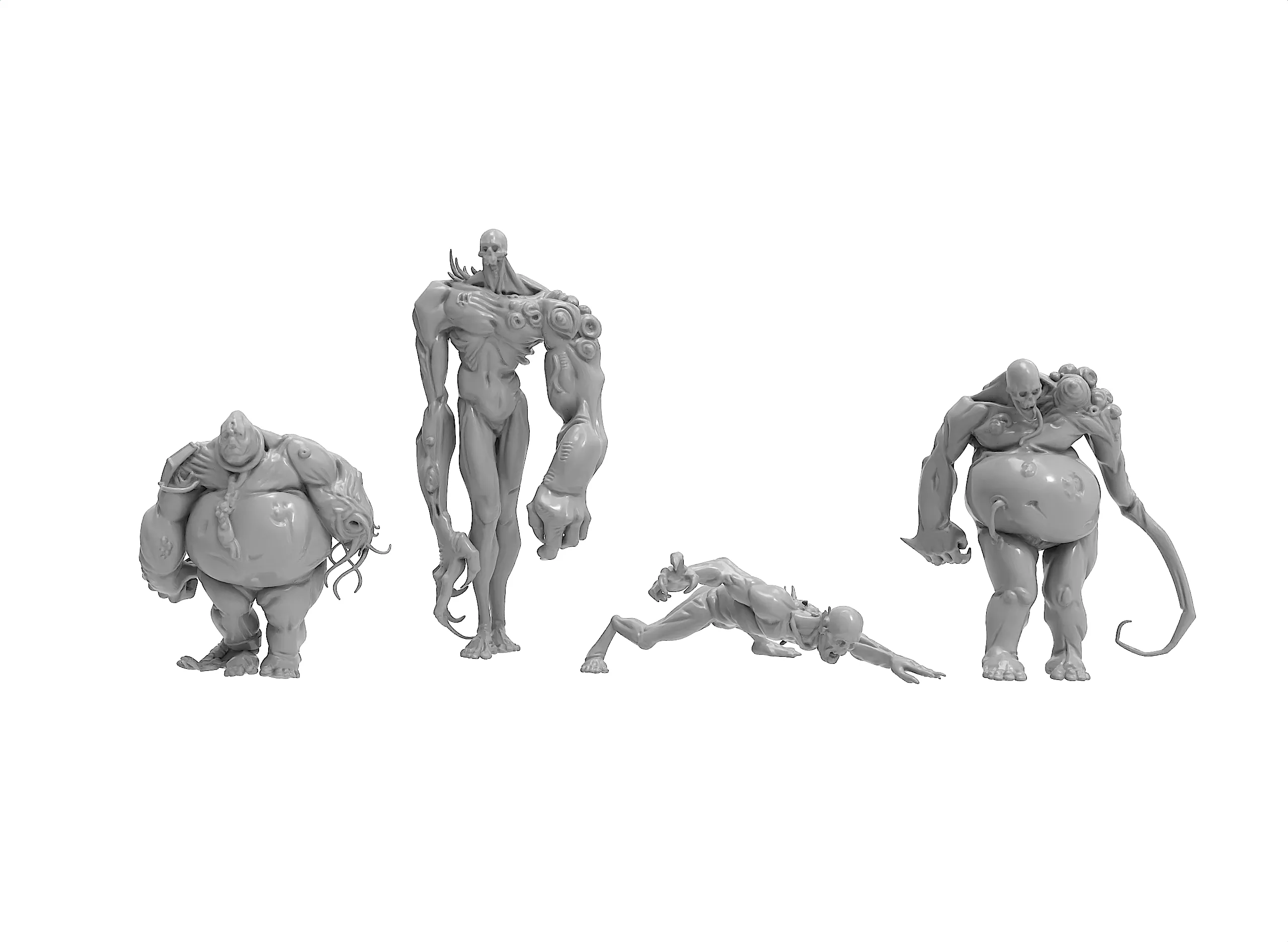 Zombie Pack 4 Unique Horror Creatures 3D Printable Pack 3D print model
