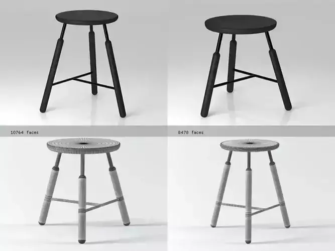 Raft four different stools wood