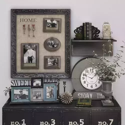 Decorative Set vintage dresser 3D model