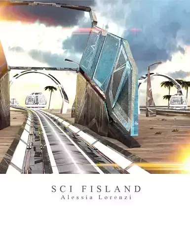 Sci fisland SET cheap version Low-poly 3D model