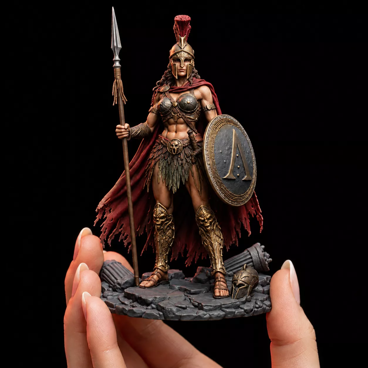 Spartan Warrior Woman Greek Hopilite Heroine Miniature Scalable 3D print model