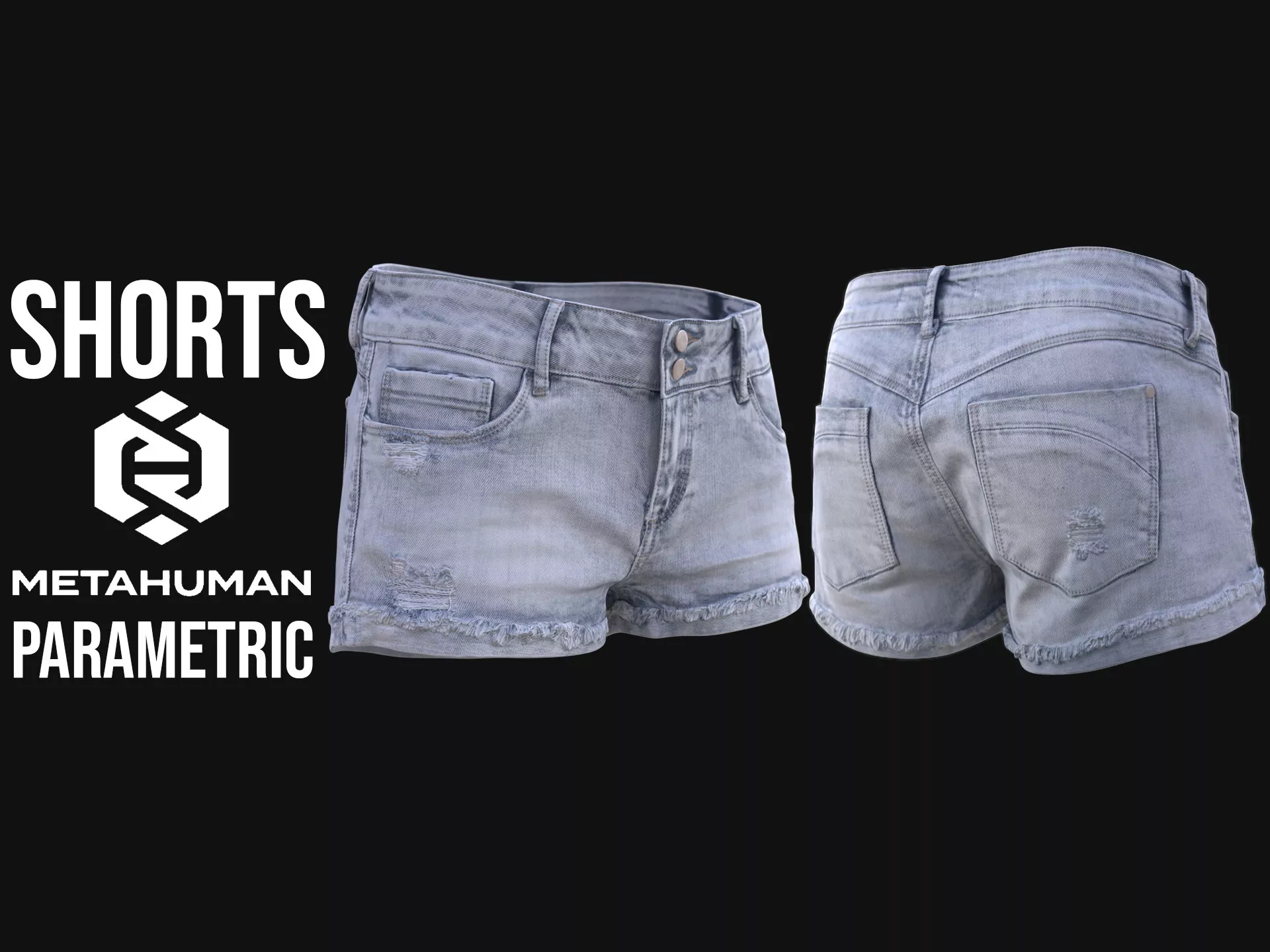 Denim Shorts Metahuman 90 - MHPKG 3D model