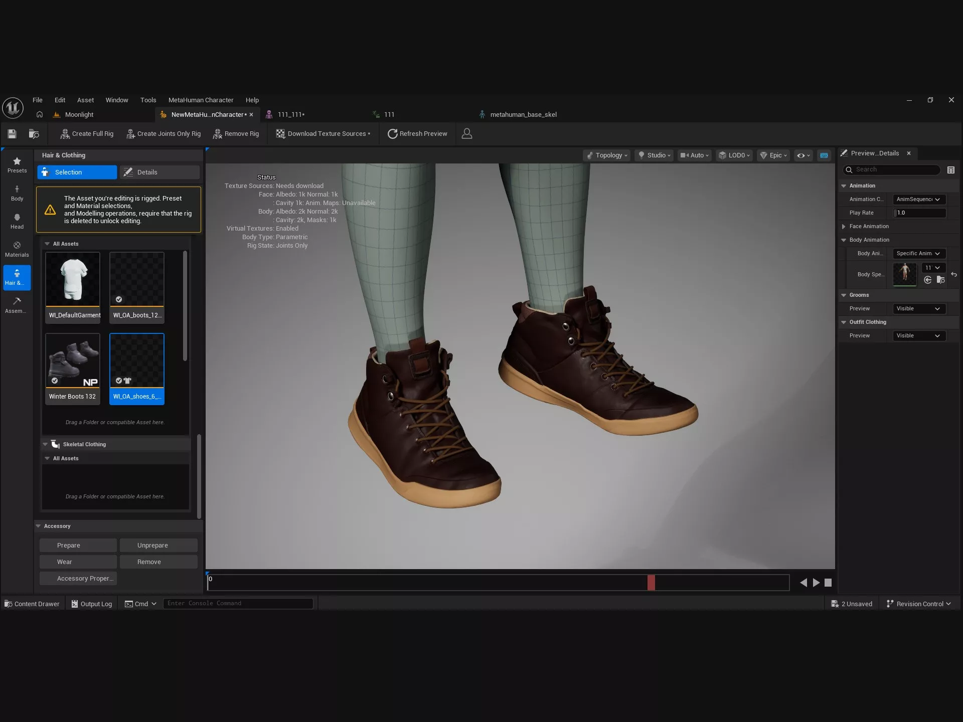 Boots for Metahuman 6 - MHPKG Low-poly 3D model