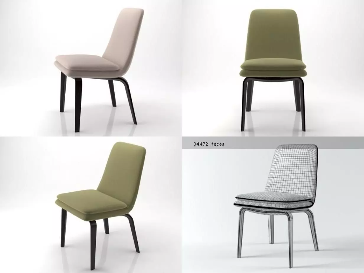 York four dining chairs 3D model_1