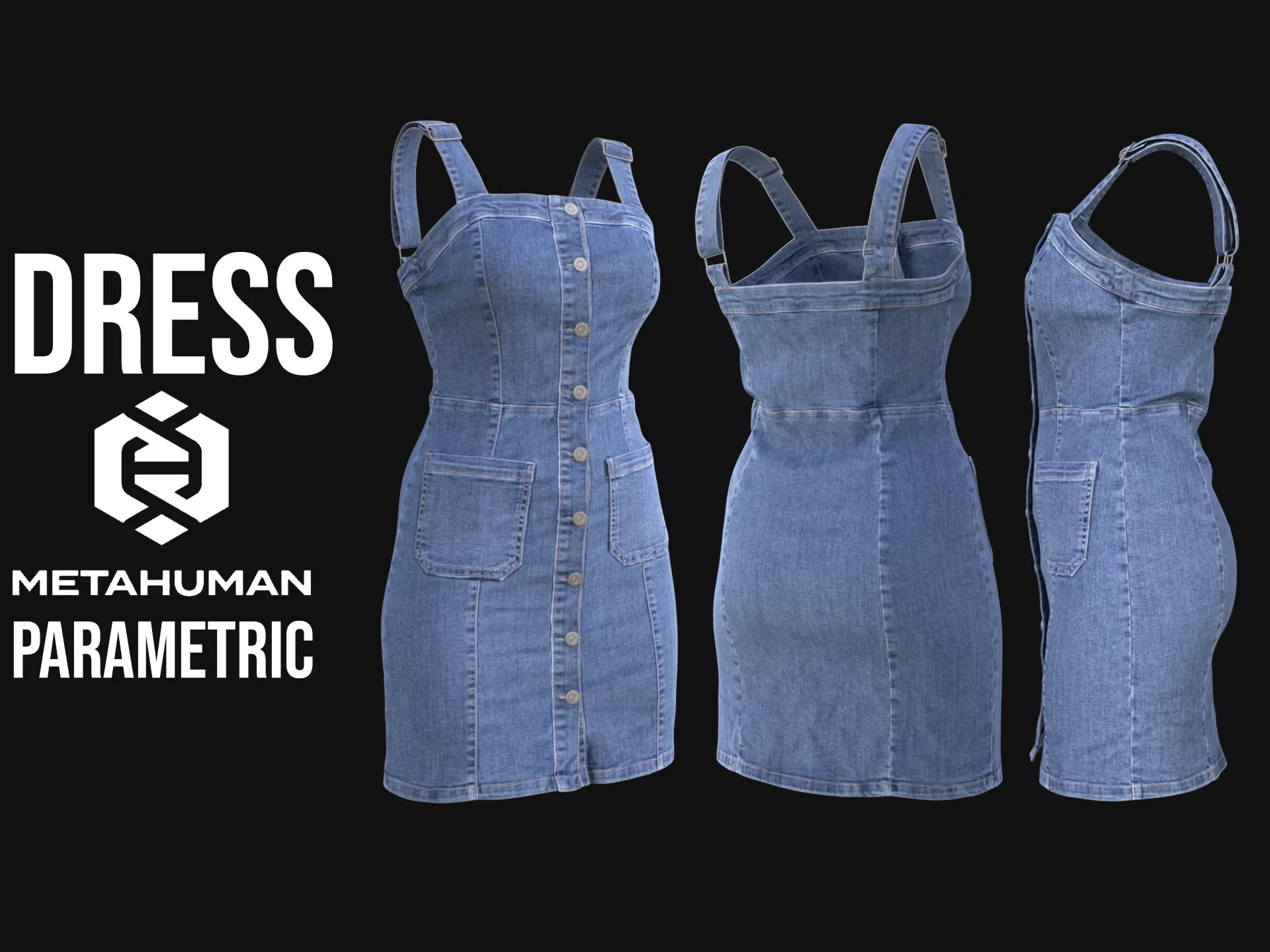 Denim Dress Metahuman 99 - MHPKG 3D model